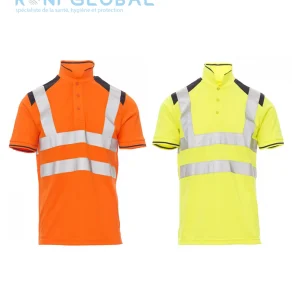 Polo de sécurité haute visibilité homme, manches courtes, respirant et coupe droite en polyester CLASS 2 - GUARD+ PAYPER