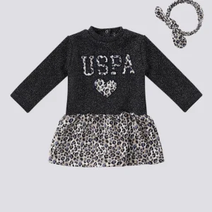 Ensemble 2 pièces noir avec jupe pailletée - USB1744-V1