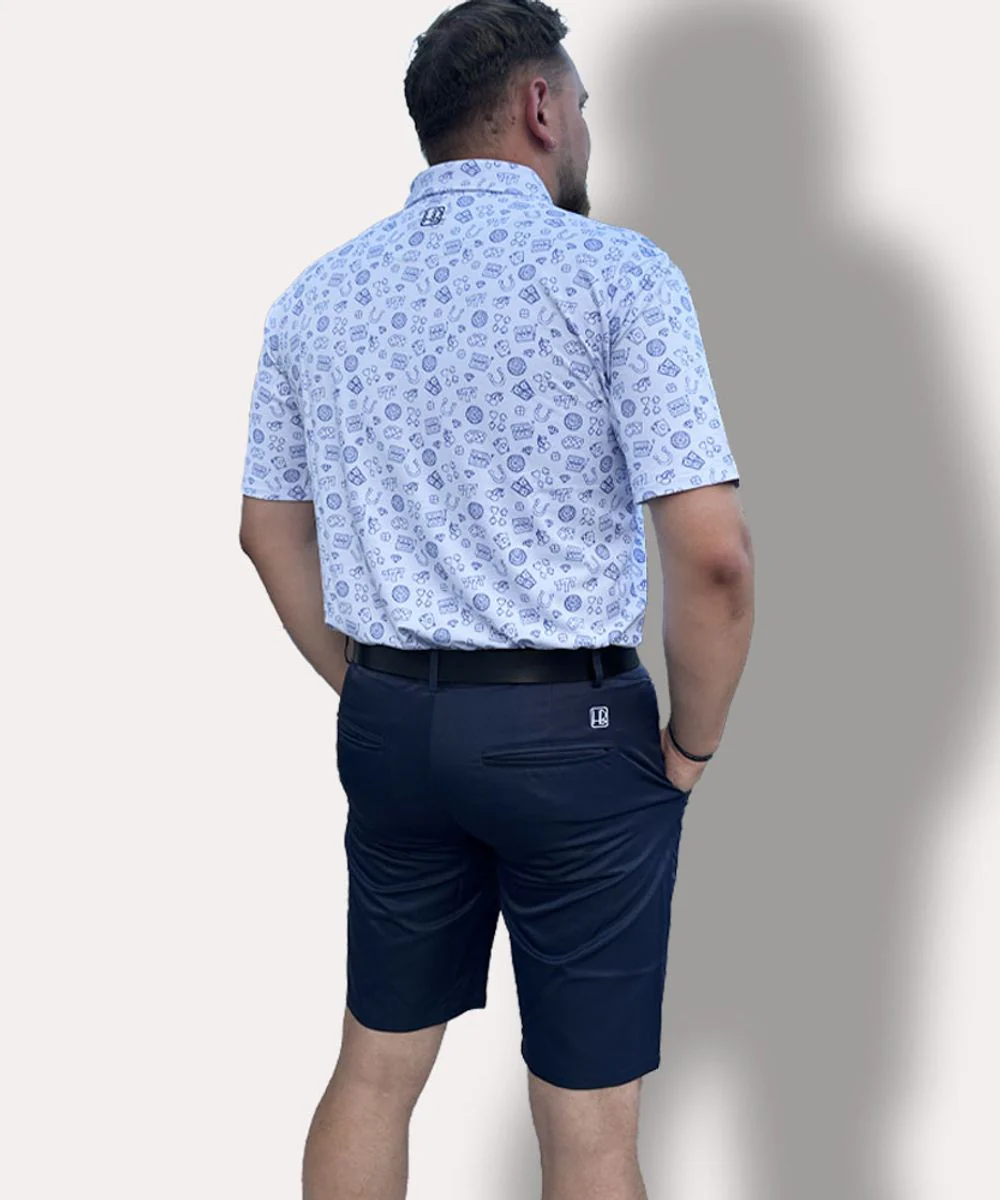 HB Fusion Polo de golf Homme Casino Blanc – Image 3