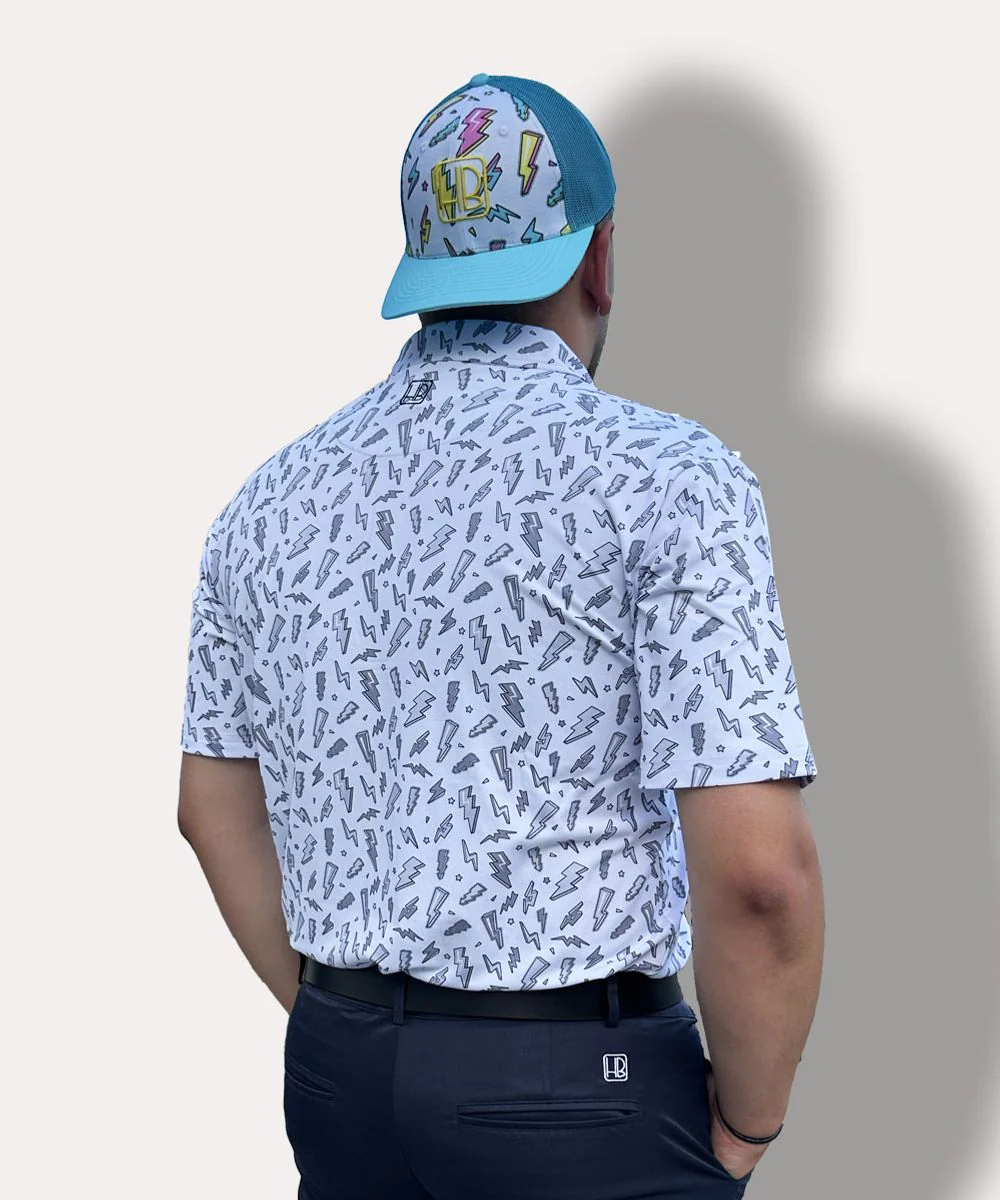 HB Fusion Polo de golf Homme Eclair Blanc – Image 6