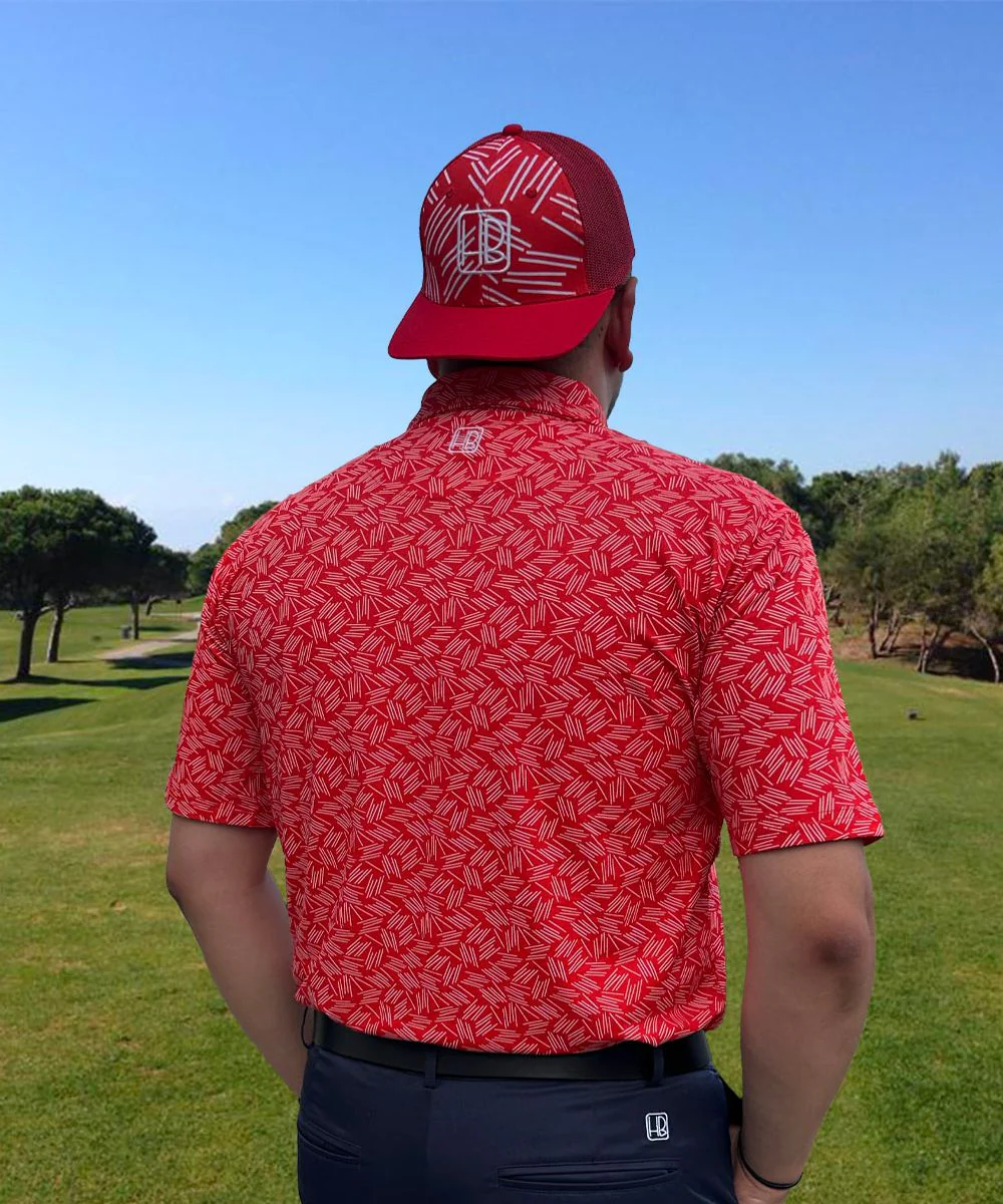 HB Fusion Polo de golf Homme Rouge – Image 5