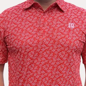 HB Fusion Polo de golf  Homme Rouge