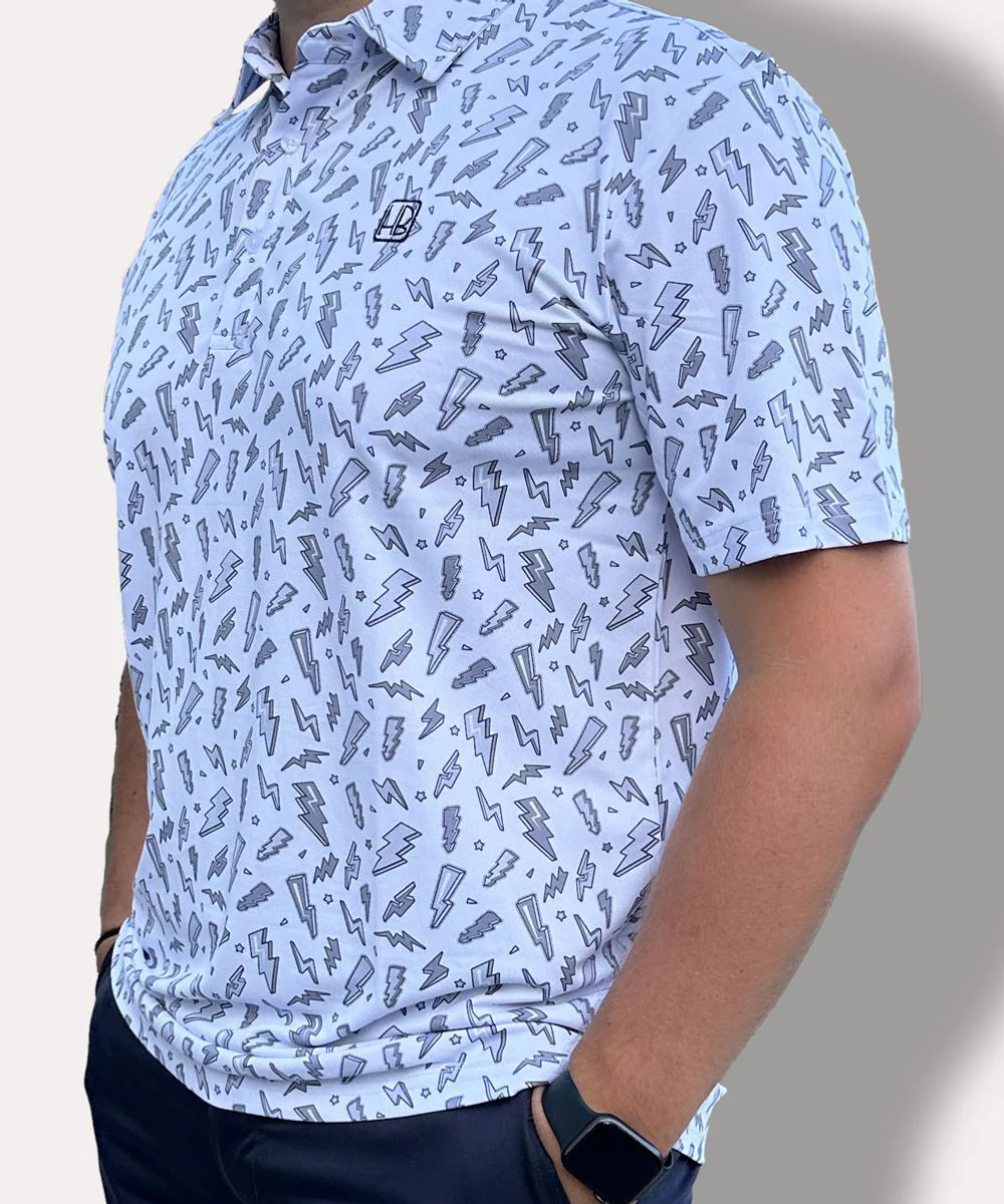 HB Fusion Polo de golf Homme Eclair Blanc – Image 5