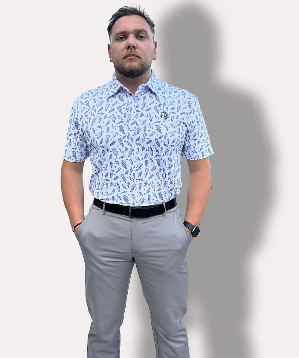 HB Fusion Polo de golf Homme Eclair Blanc – Image 2