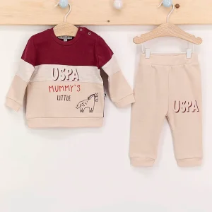 Ensemble Bebe CREME-BURGUNDY - USB497-V2