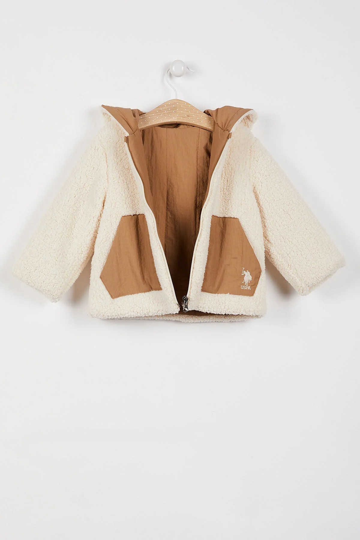 BÉBÉ / VESTE CRÈME CAMEL à DEUX FACES - USB1017-V1 – Image 2