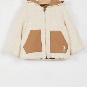 BÉBÉ / VESTE CRÈME CAMEL à DEUX FACES - USB1017-V1