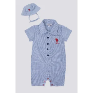 Bà‰Bà‰ / COMBISHORT MARIN RAYà‰ BLEU AVEC CHAPEAU BOB - USB1152-V1