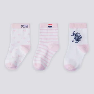 CHAUSSETTES BÉBÉ FILLE / LOT DE TROIS PAIRES - USB947-V1