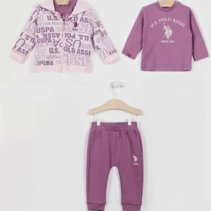ENSEMBLE 03 PIàˆCES MAUVE Bà‰Bà‰ FILLE - USB982-V1